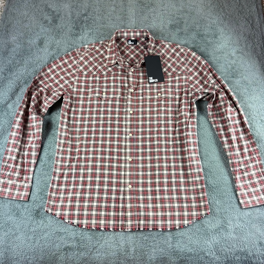 The Kooples Red Plaid Western Button Up Shirt‎ Mens Size S New